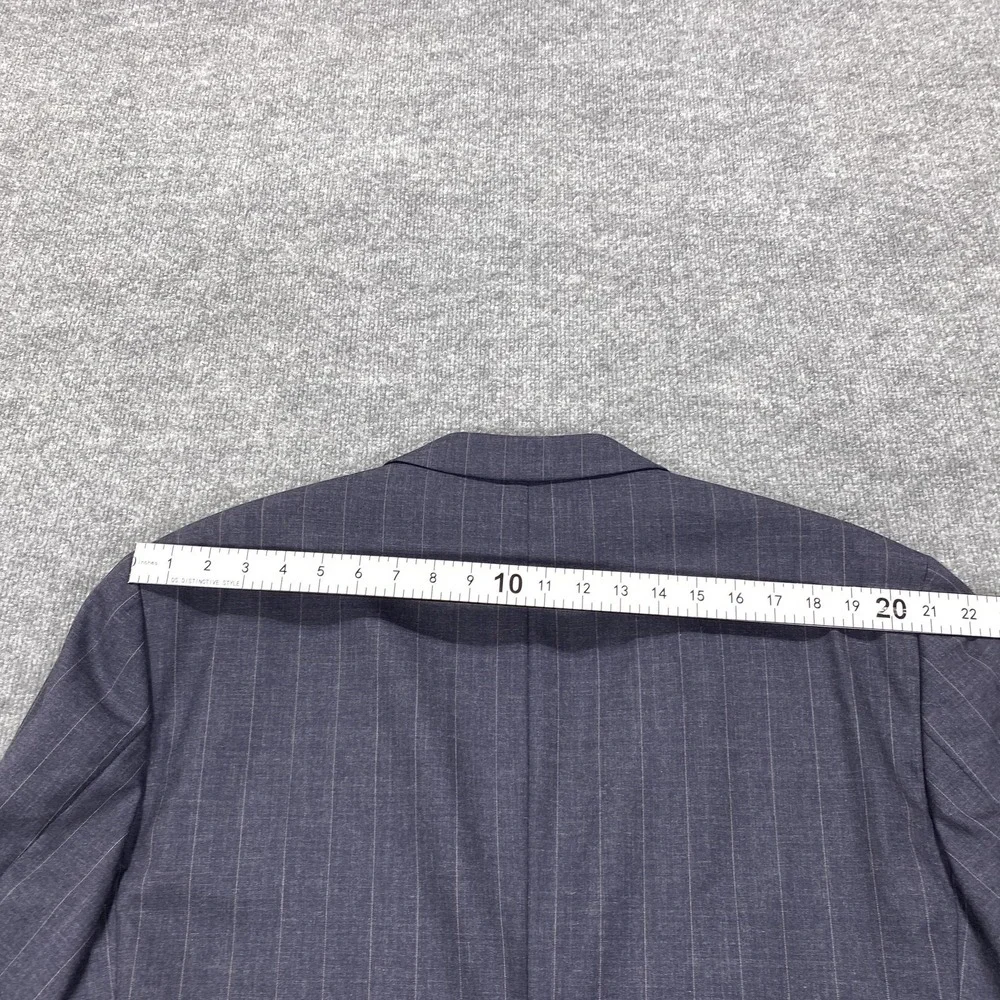 Vintage Chaps Ralph Lauren Suit Jacket Mens 48 Blue Striped Wool 2-Piece‎